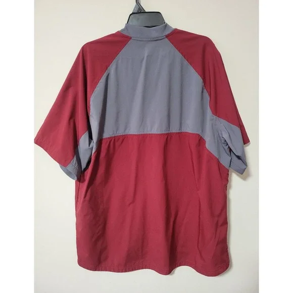 Adidas Mens XL Red Raglan Sleeve Quarter Zip Athletic Pullover Sports Training - Picture 10 of 10